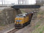 UP 8217 7293 Northbound under NS Bridge